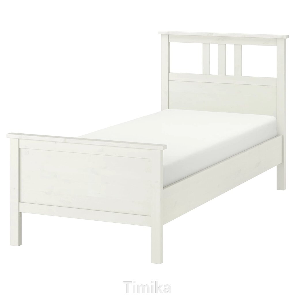 Каркас ліжка HEMNES, біла морилка/Luröy, 90x200 см від компанії Timika - фото 1
