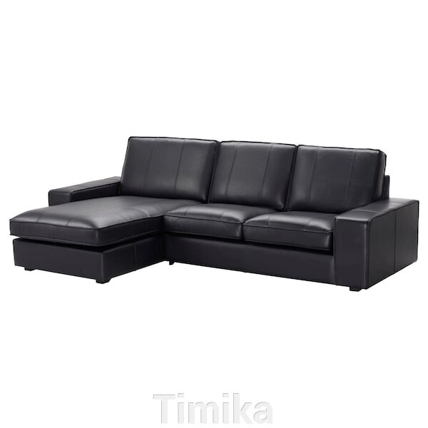 КІВІК 3-місний диван, з шезлонгом/Grann/Bomstad чорний від компанії Timika - фото 1