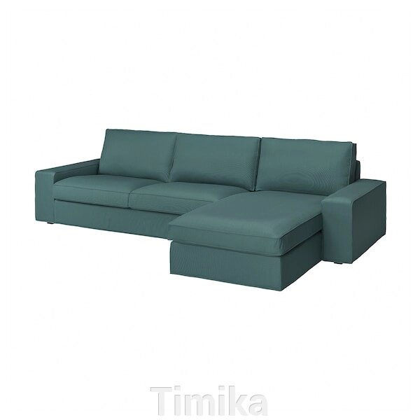 КІВІК 4-місний диван з шезлонгом Келінге сіро-бірюзовий від компанії Timika - фото 1