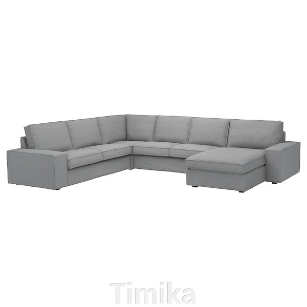 КІВІК 5-місний кутовий диван з шезлонгом Tibbleby бежевий/сірий від компанії Timika - фото 1