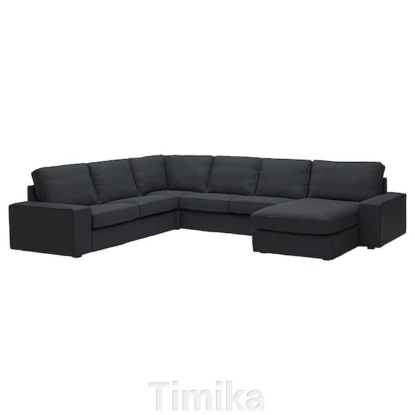 КІВІК 5-місний кутовий диван з шезлонгом, Трезунд антрацит від компанії Timika - фото 1