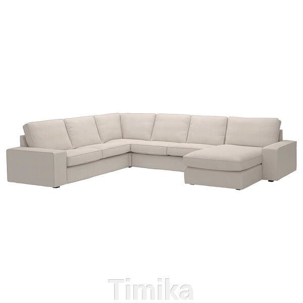 КІВІК 5-місний кутовий диван з шезлонгом Трезунд світло-бежевий від компанії Timika - фото 1