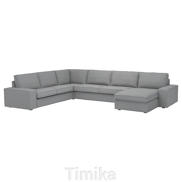 КІВІК 6-місний кутовий диван з шезлонгом Tibbleby бежевий/сірий від компанії Timika - фото 1