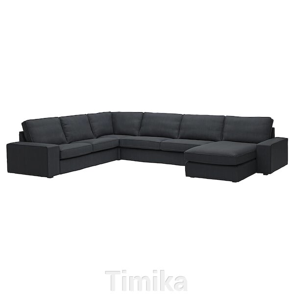 КІВІК 6-місний кутовий диван з шезлонгом, Трезунд антрацит від компанії Timika - фото 1