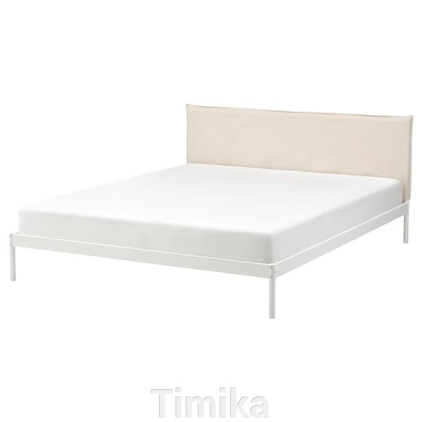KLEPPSTAD Каркас ліжка, білий/Вісле бежевий, 140x200 см від компанії Timika - фото 1