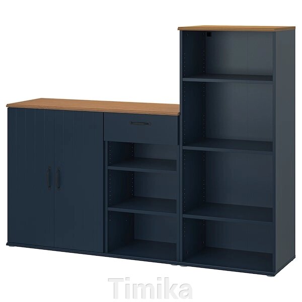Книжкова шафа SKRUVBY, чорно-синій, 180х140 см від компанії Timika - фото 1