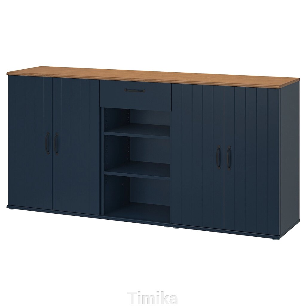 Книжкова шафа SKRUVBY, чорно-синій, 190х90 см від компанії Timika - фото 1