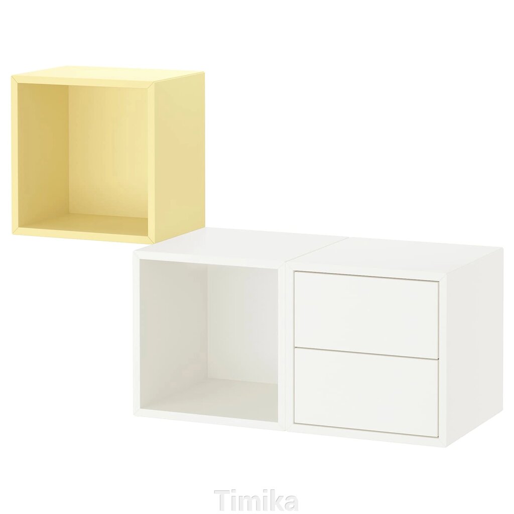 Комбінація настінних шаф EKET, білий/блідо-жовтий, 105x35x70 см від компанії Timika - фото 1
