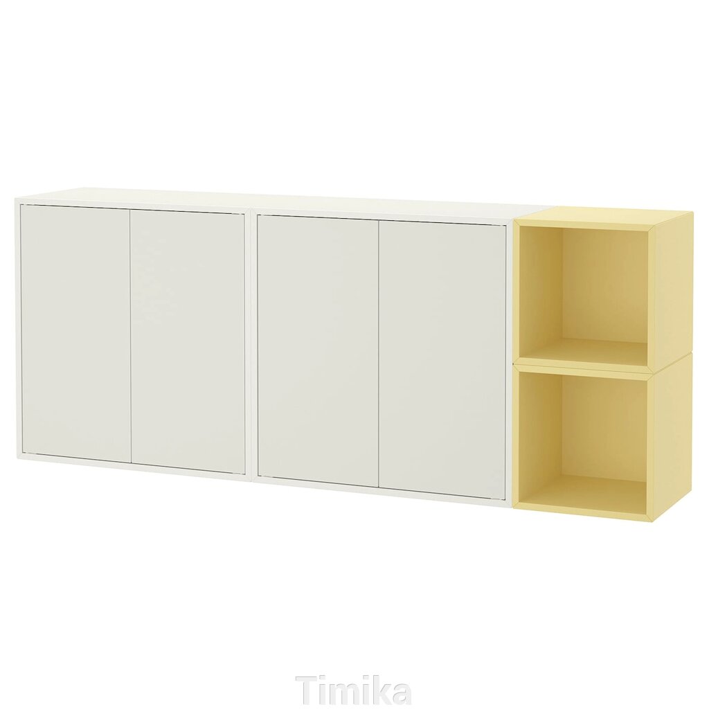 Комбінація настінних шаф EKET, білий/блідо-жовтий, 175x35x70 см від компанії Timika - фото 1