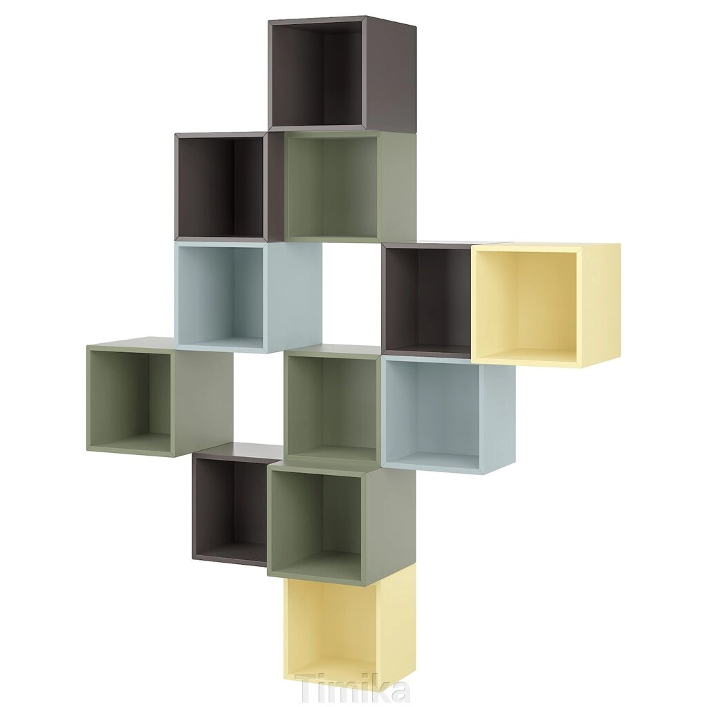 Комбінація настінних шаф EKET, різнокольоровий/темно-сірий, 175x35x210 см від компанії Timika - фото 1