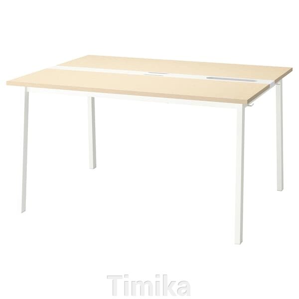 Конференц-стіл MITTZON, береза/білий шпон, 140x108x75 см від компанії Timika - фото 1