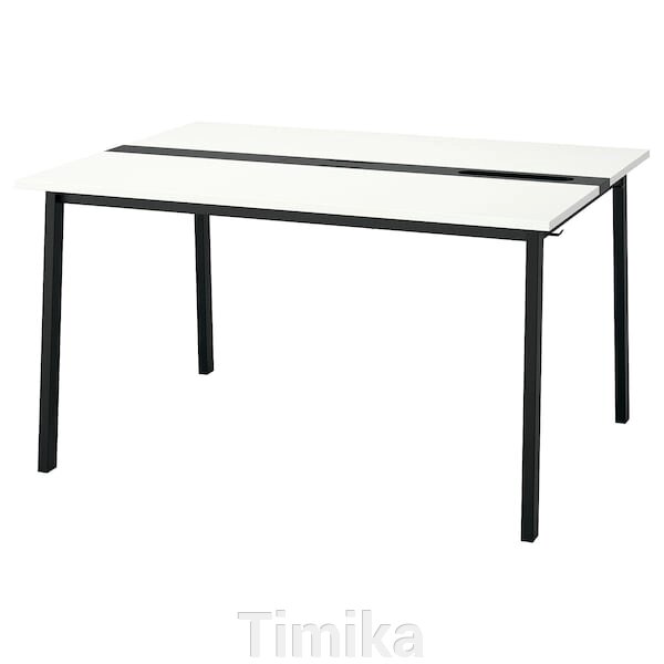 Конференц-стіл MITTZON, білий/чорний, 140x108x75 см від компанії Timika - фото 1