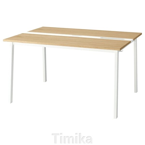 Конференц-стіл MITTZON, дуб/білий шпон, 140x108x75 см від компанії Timika - фото 1