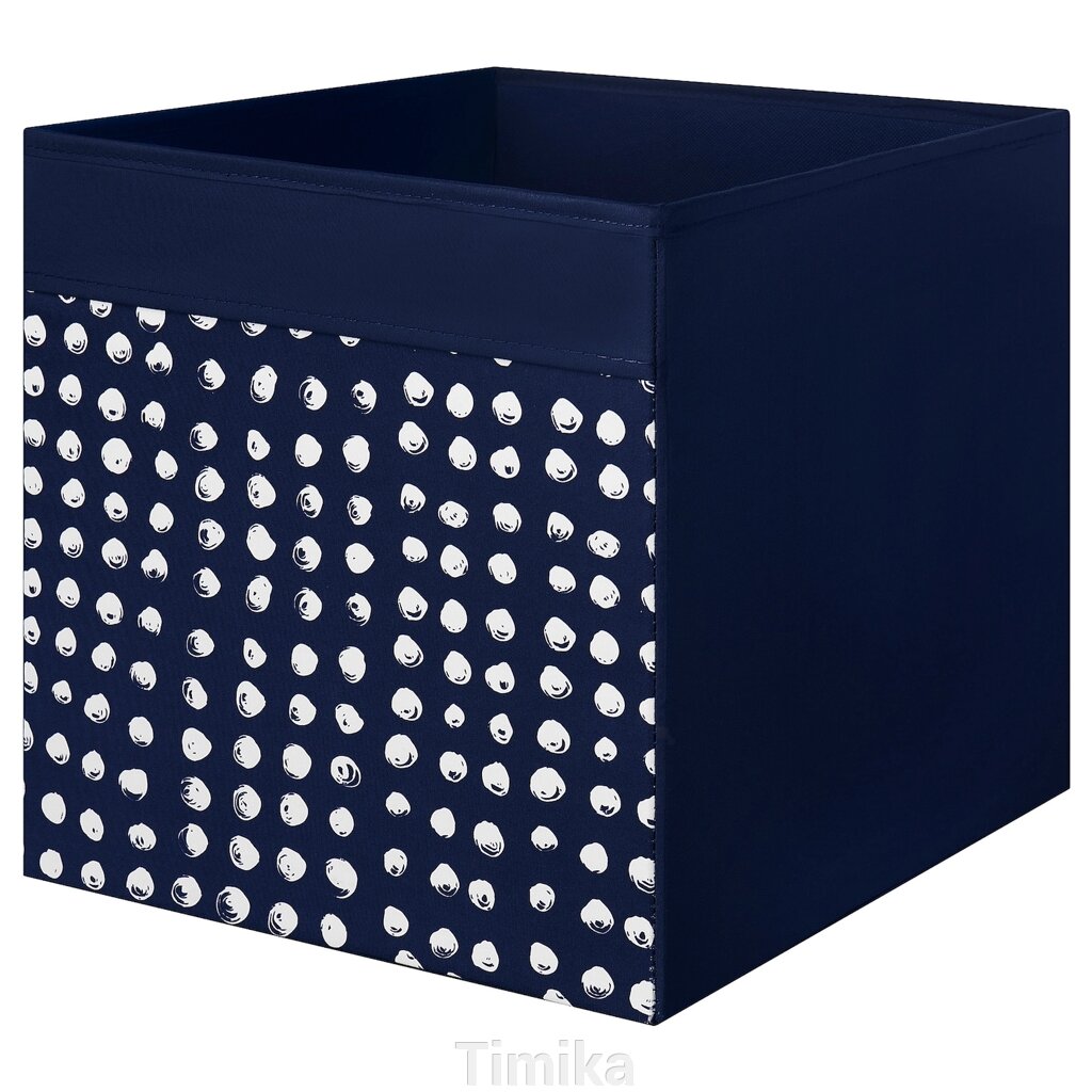 Коробка DRÖNA, темно-синій/білий, 33x38x33 см від компанії Timika - фото 1