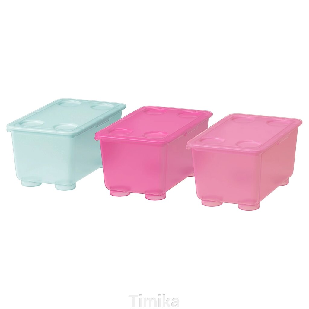 Коробка GLIS з кришкою, рожевий/бірюзовий, 17х10 см від компанії Timika - фото 1