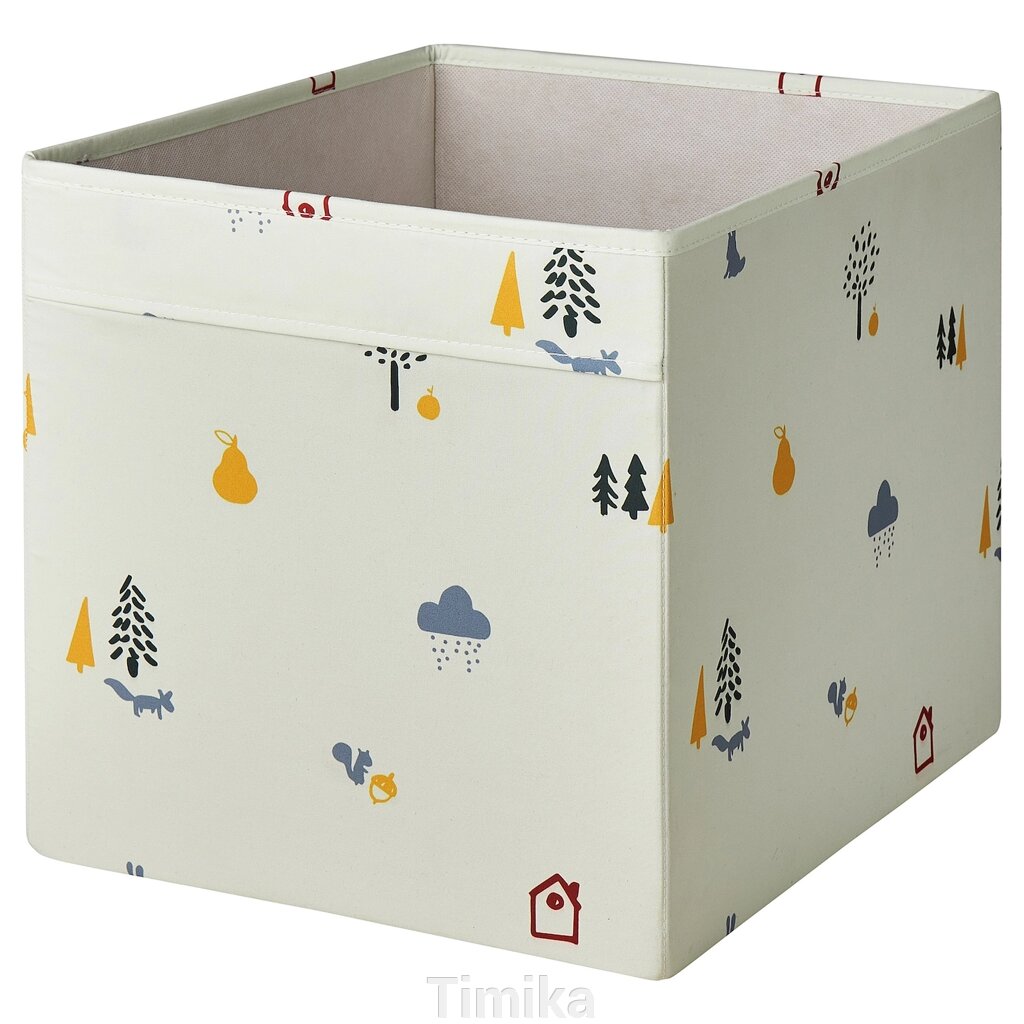 Коробка REGNBROMS, малюнок лісових тварин/різнокольоровий, 33x38x33 см від компанії Timika - фото 1