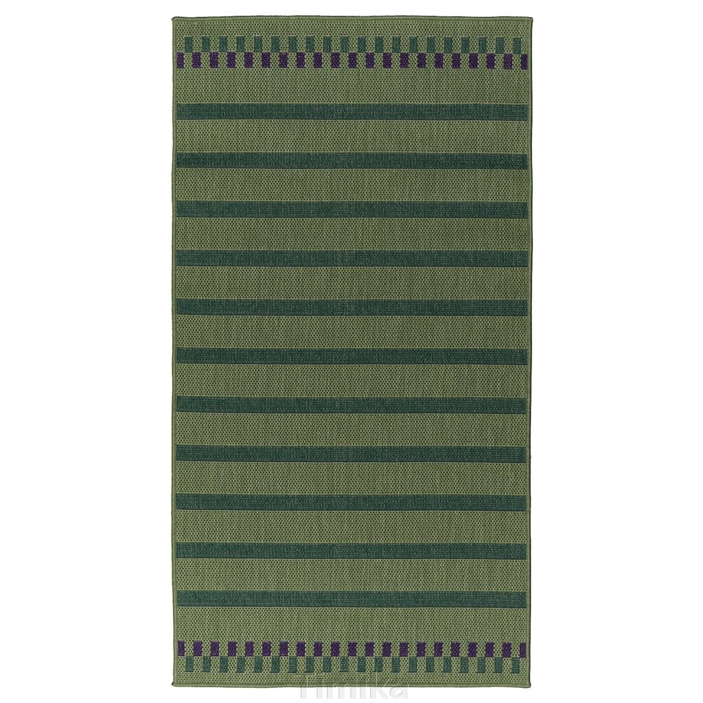 КОРСНІНГ Текстильний килим для дому/природи, зелено-фіолетовий/смугастий, 80х150 см від компанії Timika - фото 1