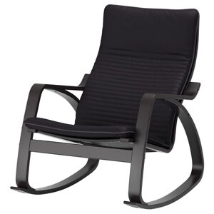 Крісло-гойдалка POÄNG, чорно-коричневий/Knisa black