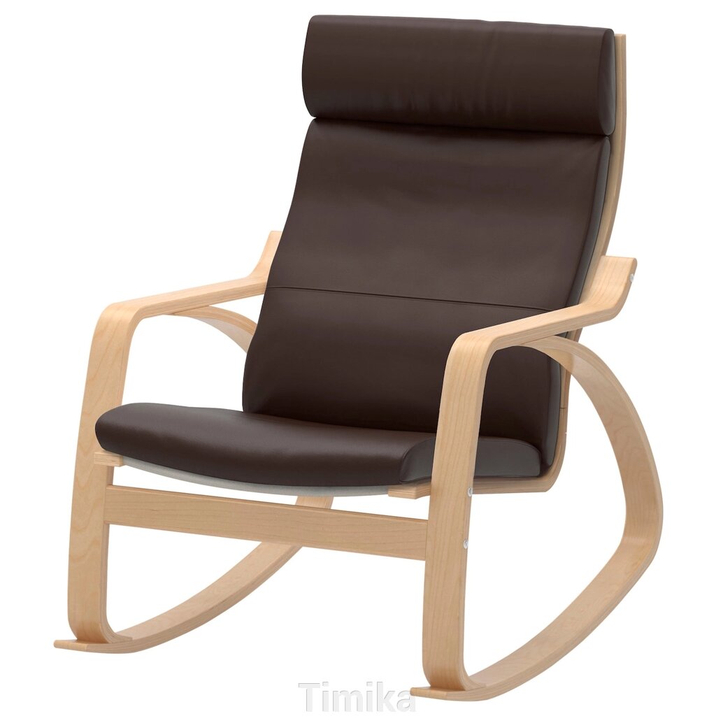 Крісло-гойдалка POÄNG, березовий шпон/Glose темно-коричневий від компанії Timika - фото 1