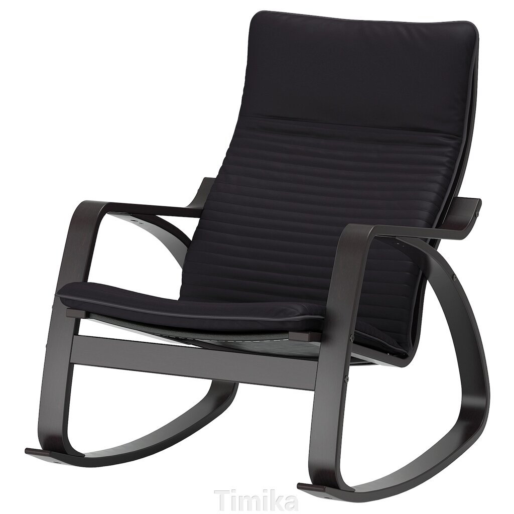 Крісло-гойдалка POÄNG, чорно-коричневий/Knisa black від компанії Timika - фото 1