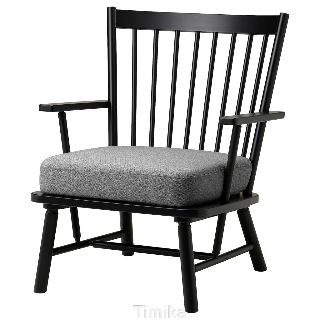 Крісло PERSBOL, чорний/Tibbleby beige/сірий від компанії Timika - фото 1
