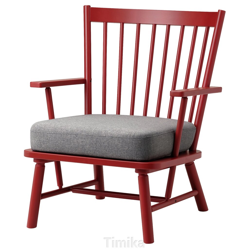 Крісло PERSBOL, коричнево-червоний/Tibbleby beige/сірий від компанії Timika - фото 1