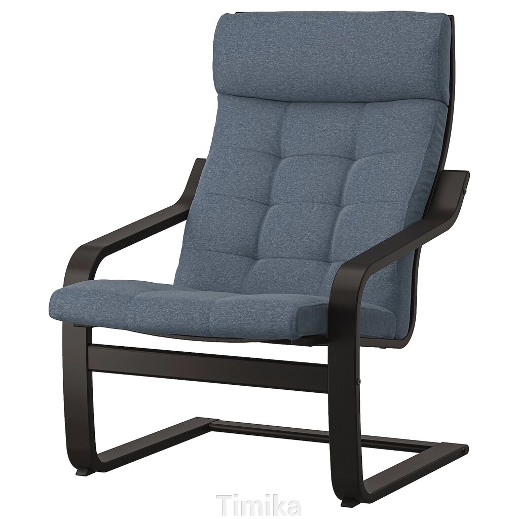 Крісло POÄNG, чорно-коричневий/синій Gunnared від компанії Timika - фото 1