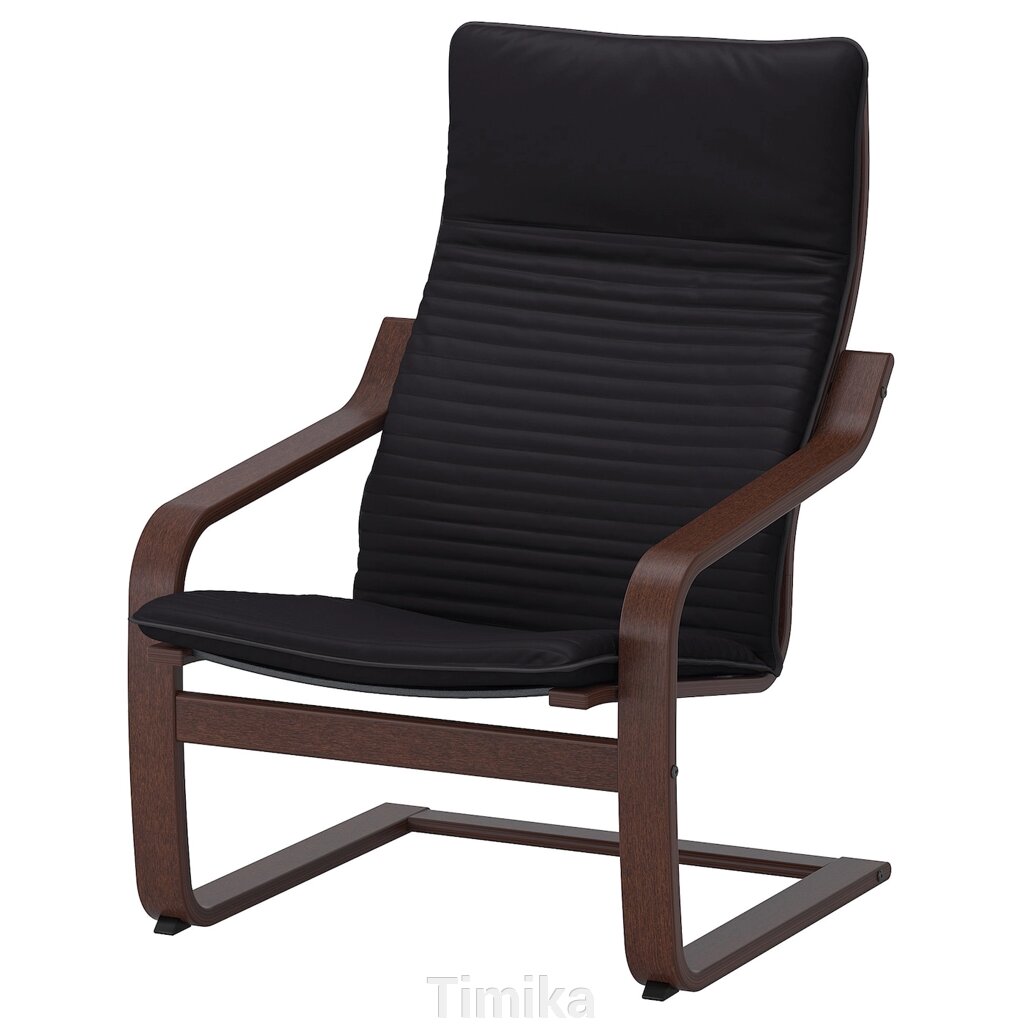Крісло POÄNG, коричневе/Knisa black від компанії Timika - фото 1