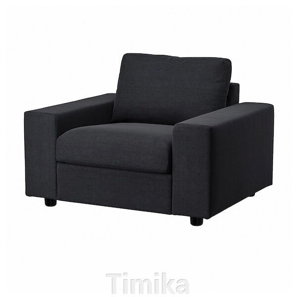 Крісло VIMLE, з широкими підлокітниками/Saxemara чорно-синій від компанії Timika - фото 1