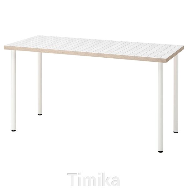 LAGKAPTEN / ADILS Письмовий стіл, білий антрацит/білий, 140x60 см від компанії Timika - фото 1