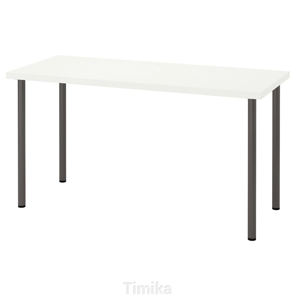LAGKAPTEN / ADILS Письмовий стіл, білий/темно-сірий, 140x60 см від компанії Timika - фото 1