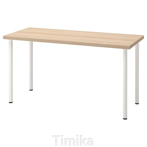 ЛАГКАПТЕН / АДІЛС Письмовий стіл, дуб білий/білий, 140x60 см від компанії Timika - фото 1