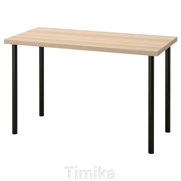 LAGKAPTEN / ADILS Письмовий стіл, дуб білий/чорний, 120x60 см від компанії Timika - фото 1