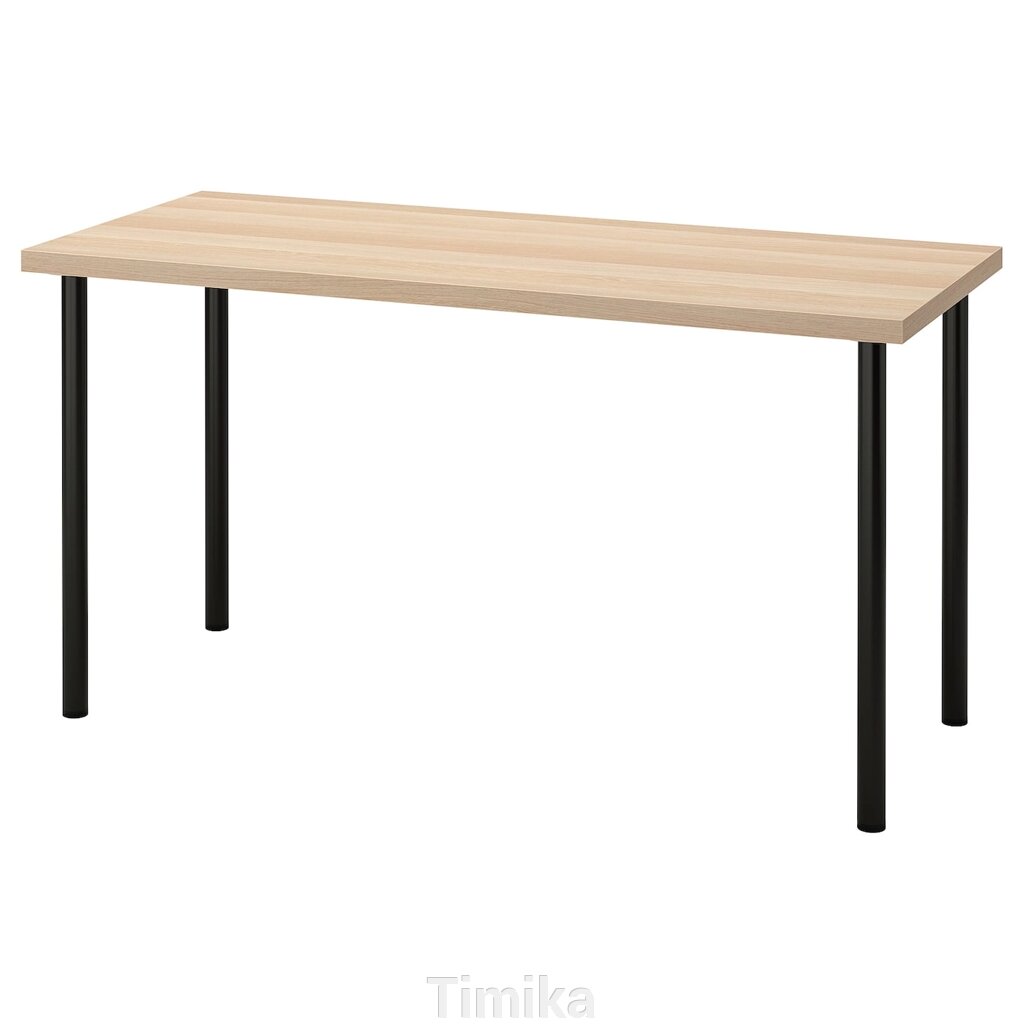 ЛАГКАПТЕН / АДІЛС Письмовий стіл, дуб білий/чорний, 140x60 см від компанії Timika - фото 1
