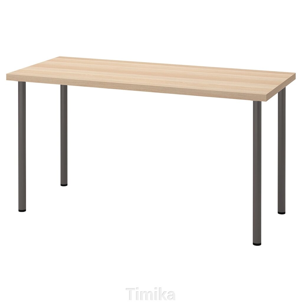 ЛАГКАПТЕН / АДІЛС Письмовий стіл, дуб білий/темно-сірий, 140х60 см від компанії Timika - фото 1