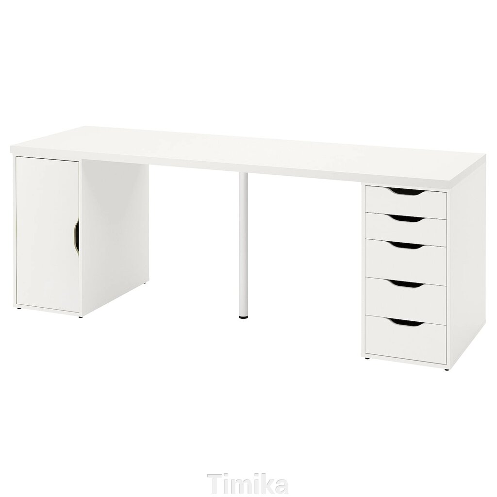 ЛАГКАПТЕН / АЛЕКС Письмовий стіл, білий, 200х60 см від компанії Timika - фото 1