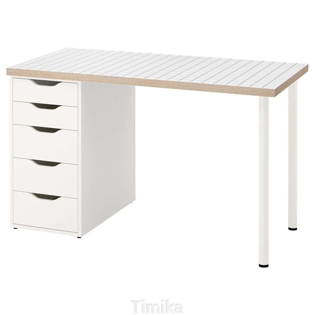LAGKAPTEN / ALEX Письмовий стіл, антрацит білий/білий, 120x60 см від компанії Timika - фото 1