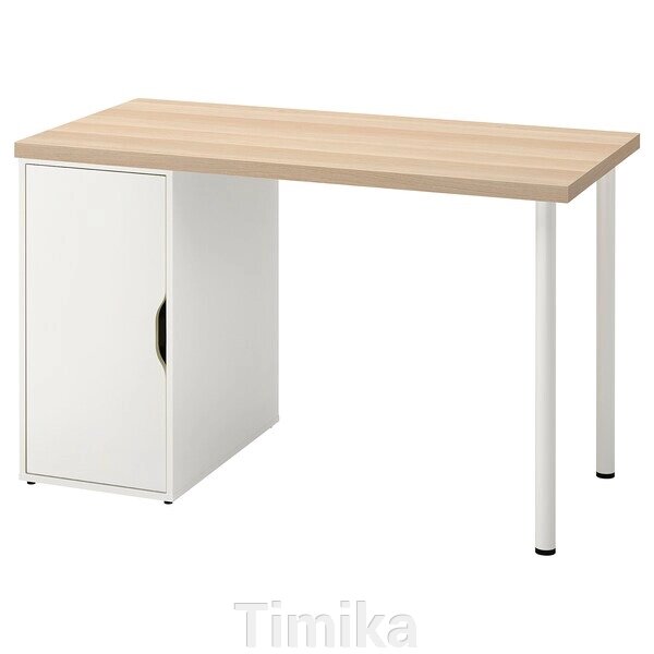 LAGKAPTEN / ALEX Письмовий стіл, біла морилка/імітація. білий дуб 120х60 см від компанії Timika - фото 1