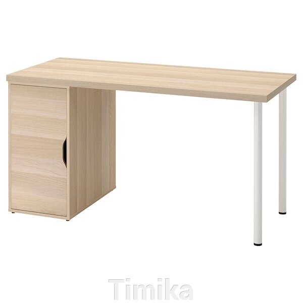 LAGKAPTEN / ALEX Письмовий стіл, біла морилка/імітація. білий дуб 140х60 см від компанії Timika - фото 1