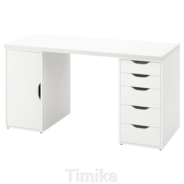 LAGKAPTEN / ALEX Письмовий стіл, білий, 140х60 см від компанії Timika - фото 1