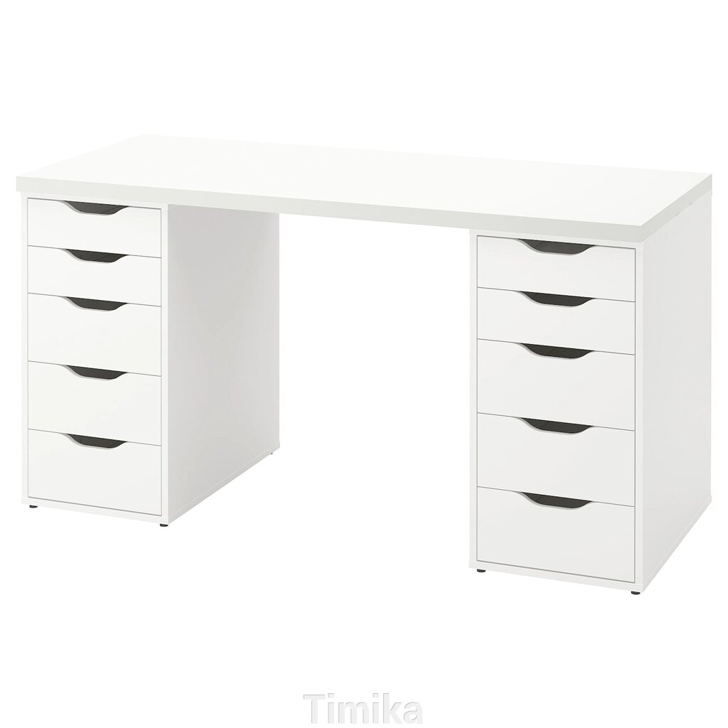 LAGKAPTEN / ALEX Письмовий стіл, білий, 140х60 см від компанії Timika - фото 1