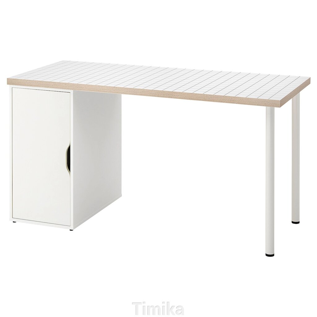 LAGKAPTEN / ALEX Письмовий стіл, білий/антрацит, 140x60 см від компанії Timika - фото 1
