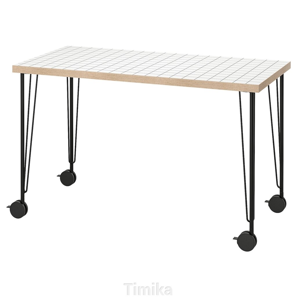 LAGKAPTEN / KRILLE Письмовий стіл, антрацит білий/чорний, 120x60 см від компанії Timika - фото 1