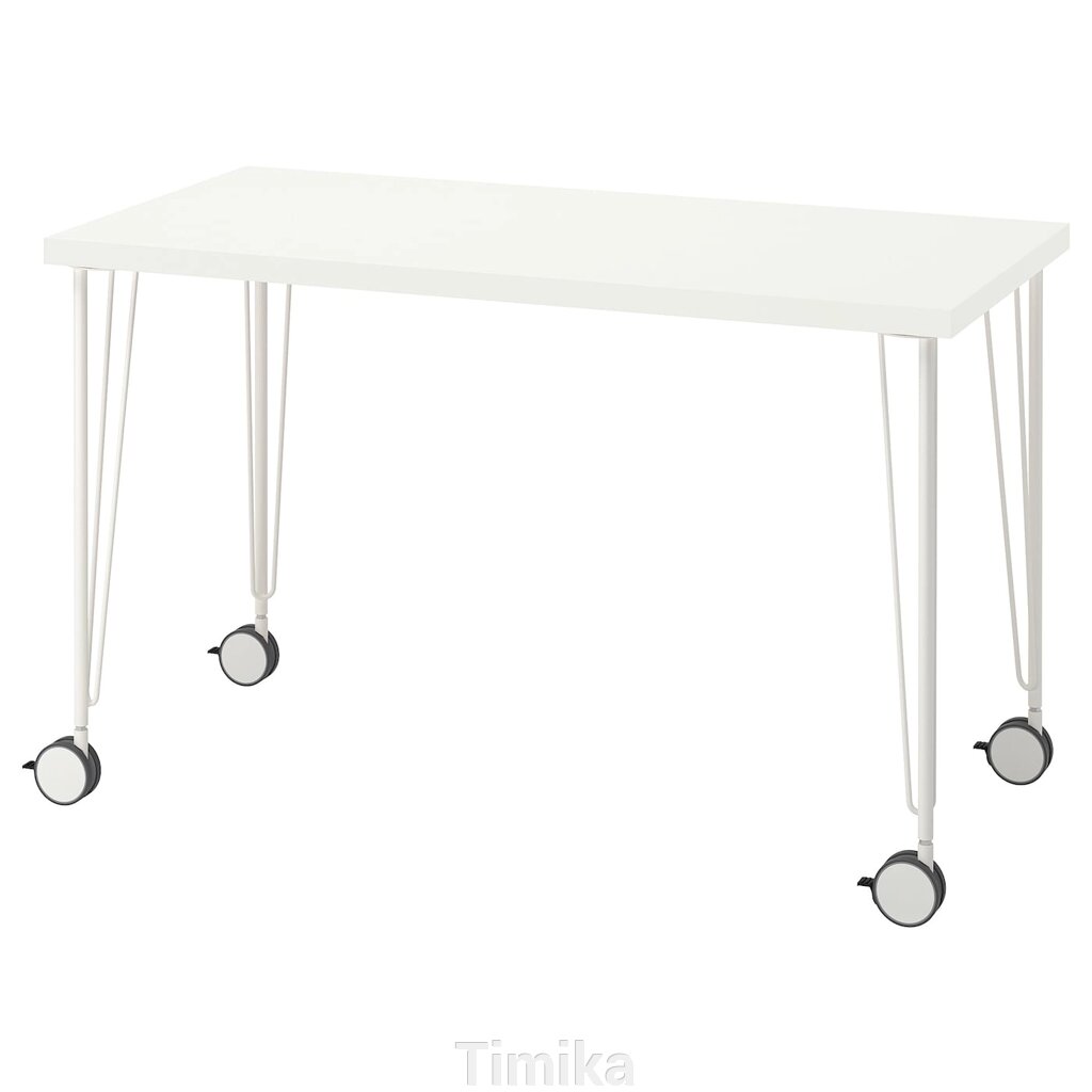 LAGKAPTEN / KRILLE Письмовий стіл, білий, 120х60 см від компанії Timika - фото 1