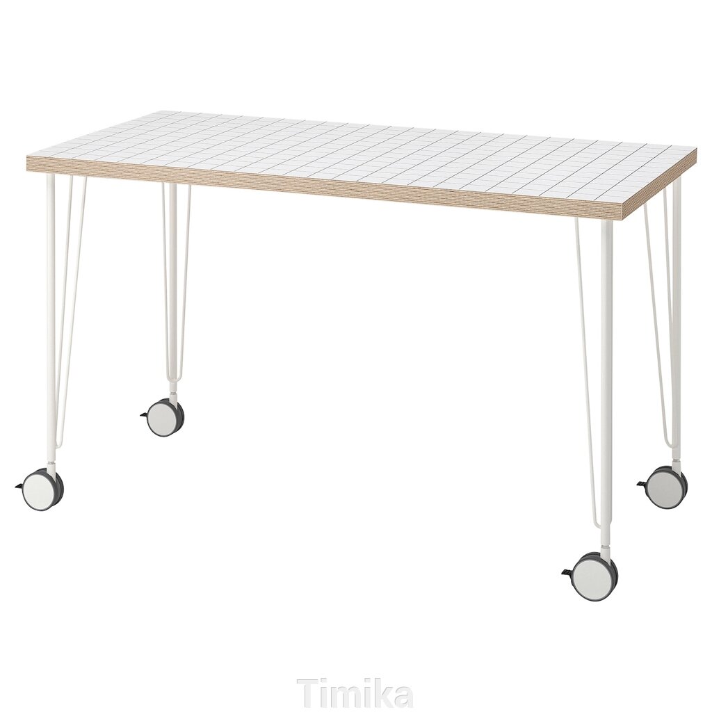 LAGKAPTEN / KRILLE Письмовий стіл, білий антрацит/білий, 120x60 см від компанії Timika - фото 1