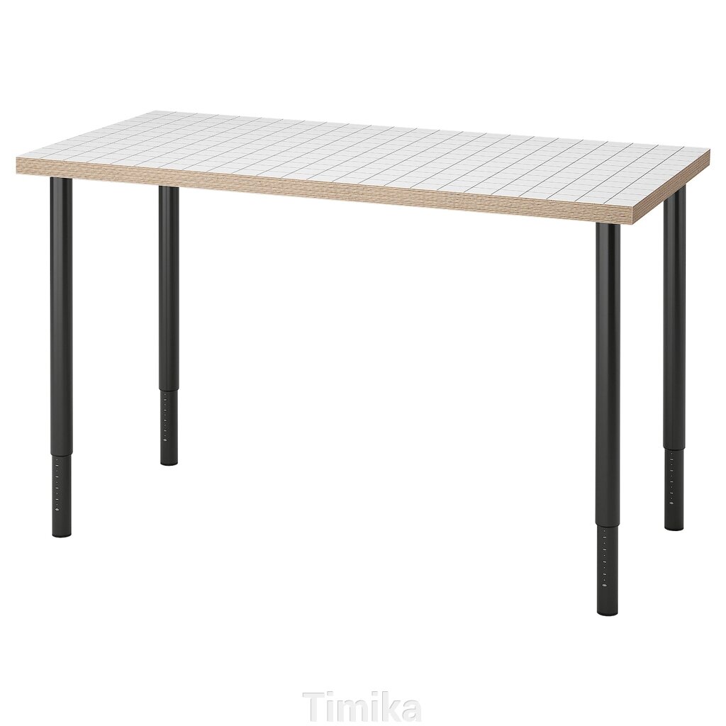 LAGKAPTEN / OLOV Письмовий стіл, антрацит білий/чорний, 120x60 см від компанії Timika - фото 1