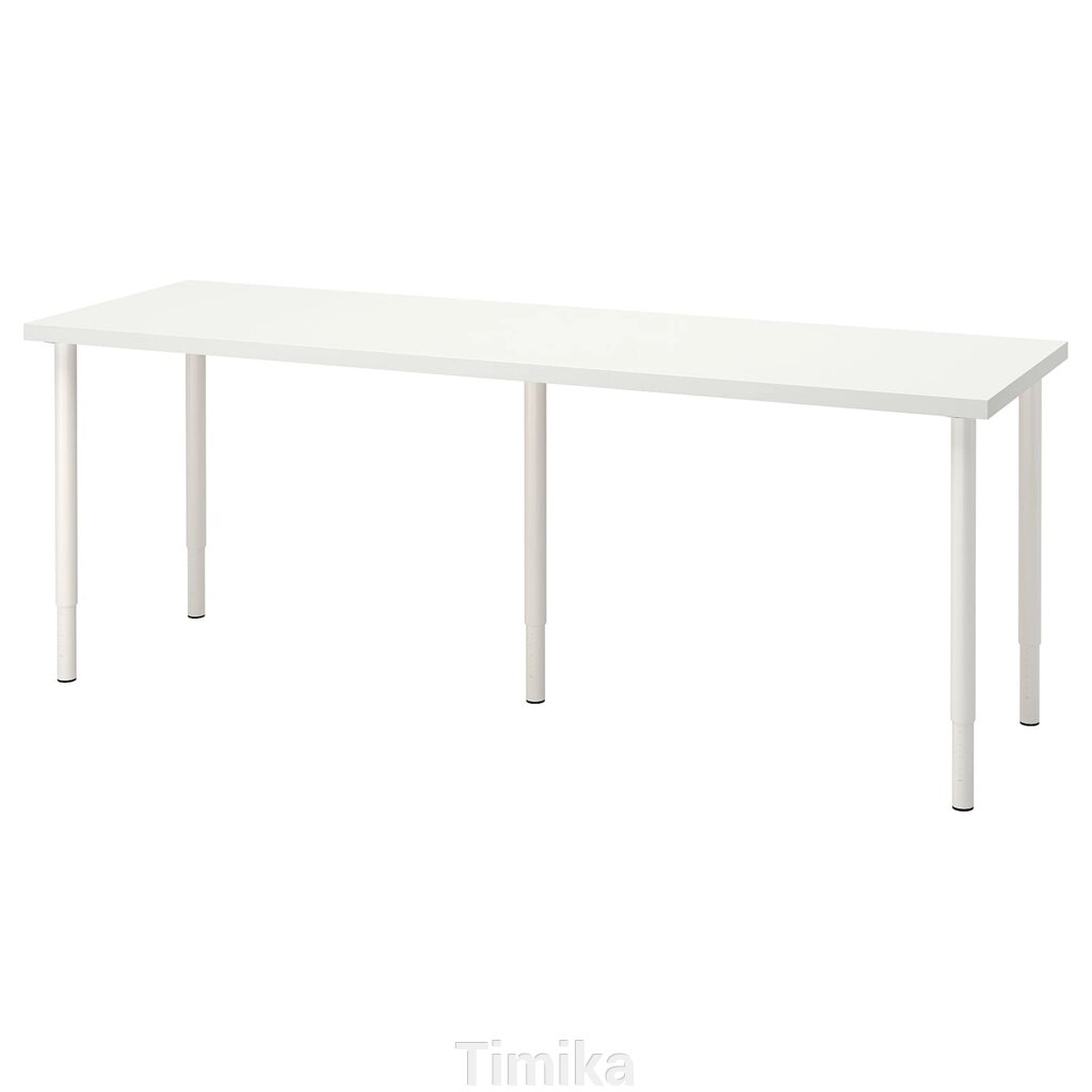 LAGKAPTEN / OLOV Письмовий стіл, білий, 200x60 см від компанії Timika - фото 1