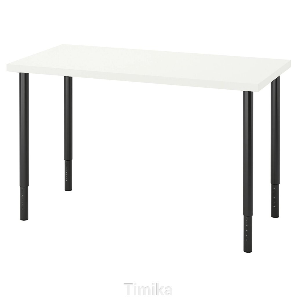 LAGKAPTEN / OLOV Письмовий стіл, білий/чорний, 120x60 см від компанії Timika - фото 1
