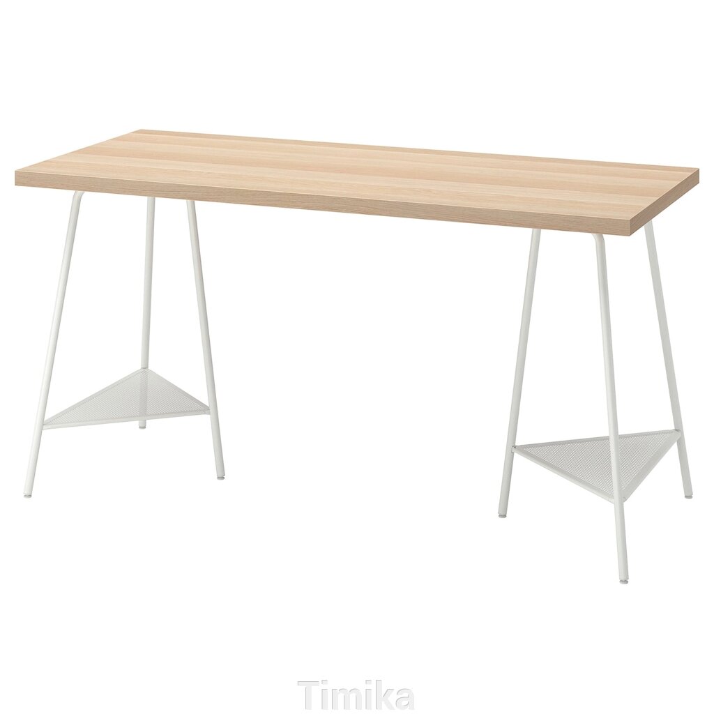 LAGKAPTEN / TILLSLAG Письмовий стіл, білий дуб дуб, 140x60 см від компанії Timika - фото 1