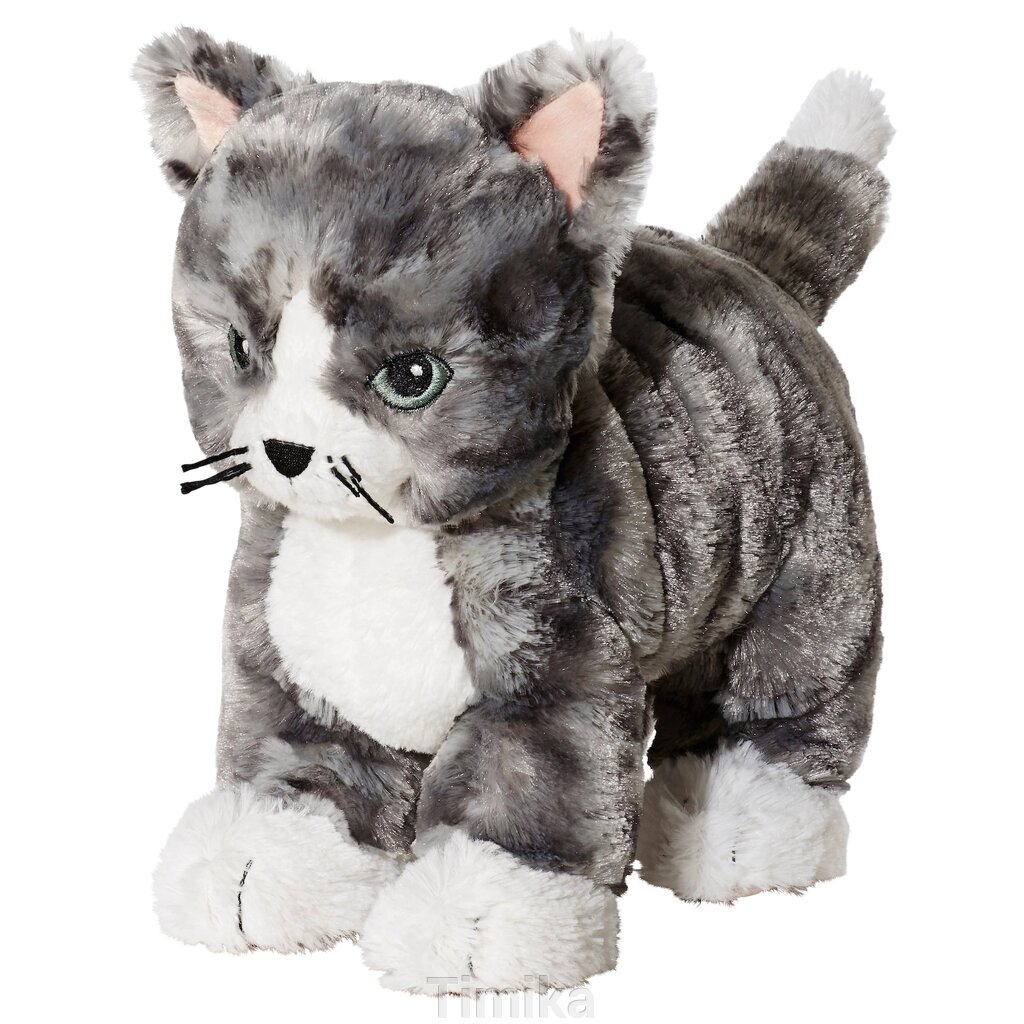 LILLEPLUTT Плюшева іграшка, кіт сірий/білий від компанії Timika - фото 1